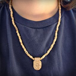 Tulsi neck beads with with Radha on leaf
